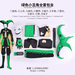 NEATMOA The Freak Circus Harlequin Cosplay Costume Full Set Outfit for Halloween Carnival and Roleplay