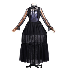 NEATMOA Wednesday Addams Cosplay Dress Anime Outfit for Halloween Party Photo Shoot Asian Size XS–XXL