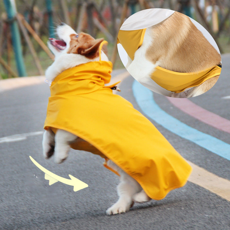 NEATMOA Waterproof Dog Rain Poncho with Belly Wrap – Easy-Wear Jacket in Yellow, Blue, Pink, Green for Small & Large Dogs