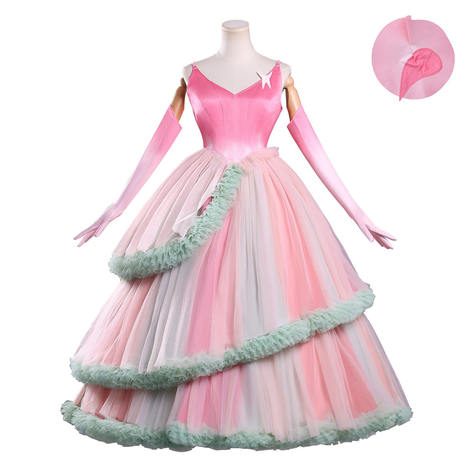 Glinda cosplay full costume from The Witches 2 in pink with accessories