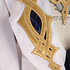 Naberius Genshin Impact cosplay full costume close-up detail view
