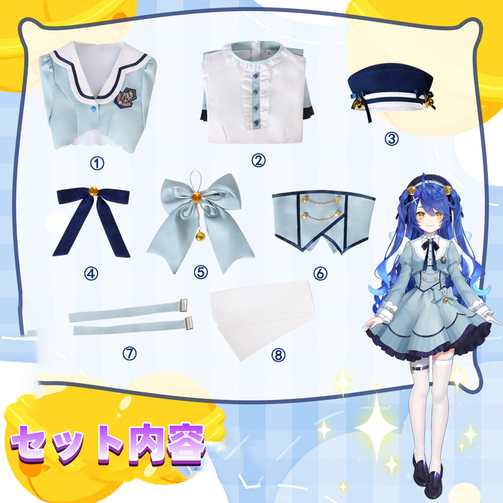 NEATMOA 天宮こころ コスプレ ワンピース＆帽子セット VTuber風 仮装 衣装 学園祭 ハロウィン イベント撮影用
