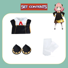 NEATMOA SPY×FAMILY Anya Forger Cosplay Costume Full Set for Halloween Party, School Festival, and Anime Events – Kids & Adult Sizes